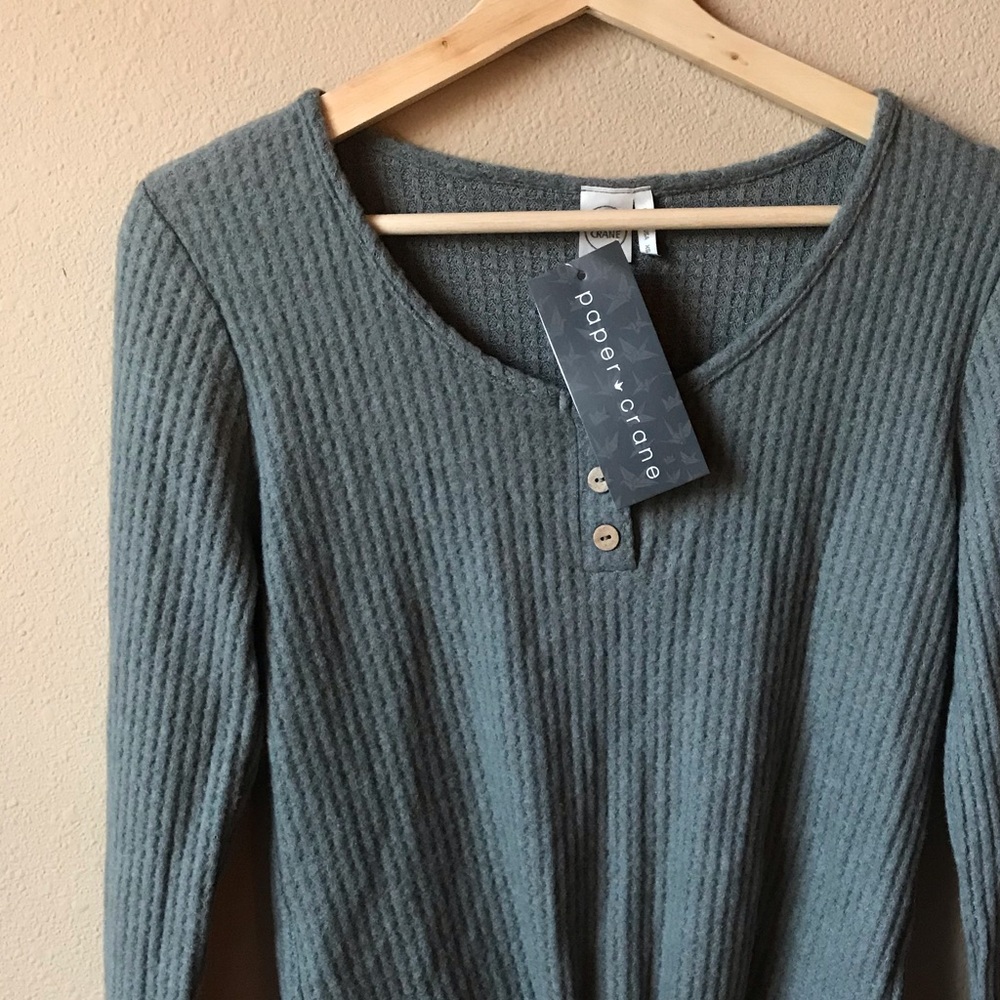 Long Sleeve Soft Tie Top